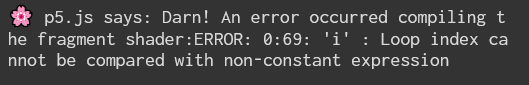 An error message saying 